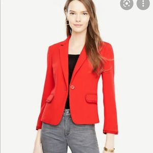 Red Grosgrain Anne Taylor Blazer.